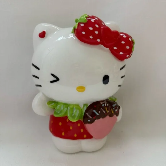 BLUE SKY CLAYWORKS SANRIO HELLO KITTY WINK STRAWBERRY DRESS HEART (NEW) - Picture 1 of 4
